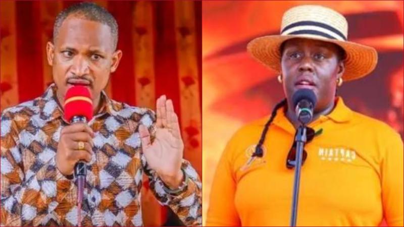 Embakasi East MP Babu Owino (l) says he would not stand in the way as Winnie Odinga pursues her political ambition.